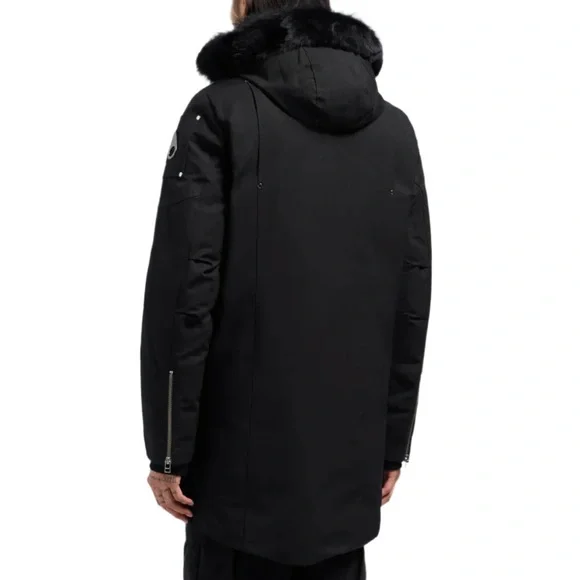Moose Knuckles Mens Sterling Down Parka Jacket Coat black black